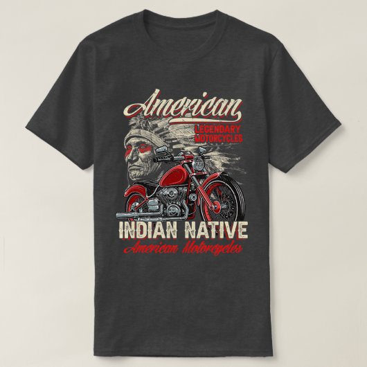 Retro -Amerikaanse motorfiets Indivoor oud B T-shirt (Design voorkant)