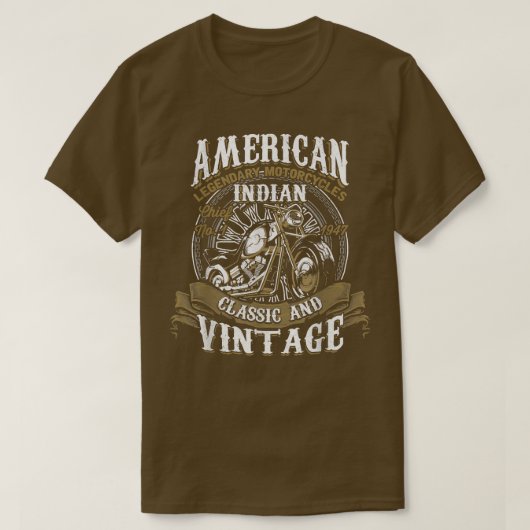 Retro -Amerikaanse motorfiets Indivoor oud B T-shirt (Design voorkant)