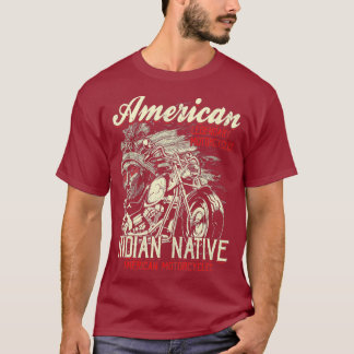 Retro -Amerikaanse Motorfiets Indivoor oud T-shirt
