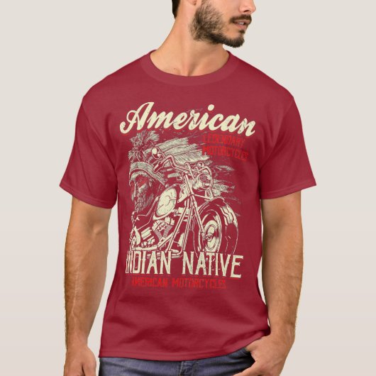 Retro -Amerikaanse Motorfiets Indivoor oud T-shirt (Voorkant)