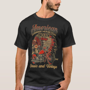 Retro -Amerikaanse Motorfiets Indivoor oud T-shirt