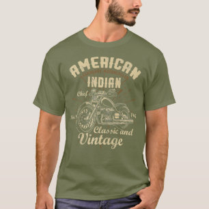 Retro -Amerikaanse Motorfiets Indivoor oud T-shirt