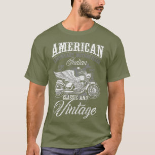 Retro -Amerikaanse Motorfiets Indivoor oud T-shirt