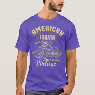 Retro -Amerikaanse Motorfiets Indivoor oud T-shirt