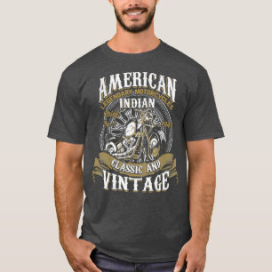 Retro -Amerikaanse Motorfiets Indivoor oud T-shirt