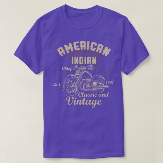 Retro Amerikaanse motorfiets voor oude fietser T-shirt (Design voorkant)