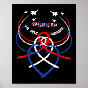 Retro Amerikaanse Patriottische Jets Vlag Amerikaa Poster