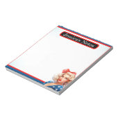 Retro Amerikaanse Pinup_ Amerikaanse Babe Notitieblok (Linkerzijde)