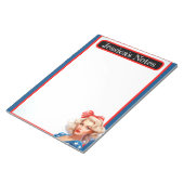 Retro Amerikaanse Pinup_ Amerikaanse Babe Notitieblok (Schuin)