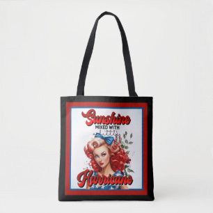 Retro Amerikaanse Pinup_ Sunshine Gemengde Canvas  Tote Bag