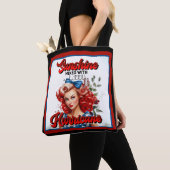 Retro Amerikaanse Pinup_ Sunshine Gemengde Canvas  Tote Bag (Dichtbij)