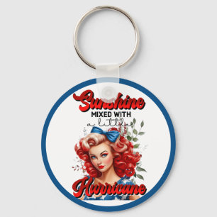 Retro Amerikaanse Pinup_ Sunshine Mixed Sleutelhanger