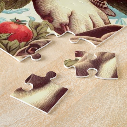 Retro Amerikaanse Pit Bull Terrier Illustratie Legpuzzel (Zijkant)