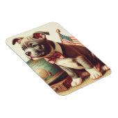 Retro Amerikaanse Pit Bull Terrier schilderij Magneet (Rechterzijde)