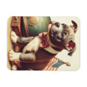 Retro Amerikaanse Pit Bull Terrier schilderij Magneet (Horizontaal)