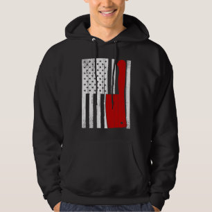 Retro Amerikaanse Slager VS Vlag Vintage Vlees Klo Hoodie