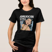 Retro Amerikaanse Stijl - Stripboek Chic Tri-Blend Shirt (Voorkant)