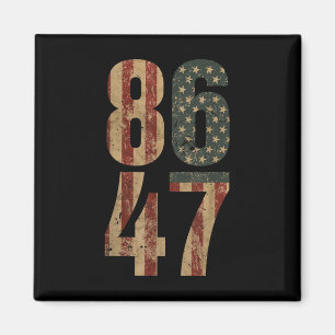 Retro  Amerikaanse vlag 86 47 Anti Trump _1 Magneet