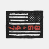 Retro  Amerikaanse vlag 86 47 Fleece Deken (Voorkant (Horizontaal))
