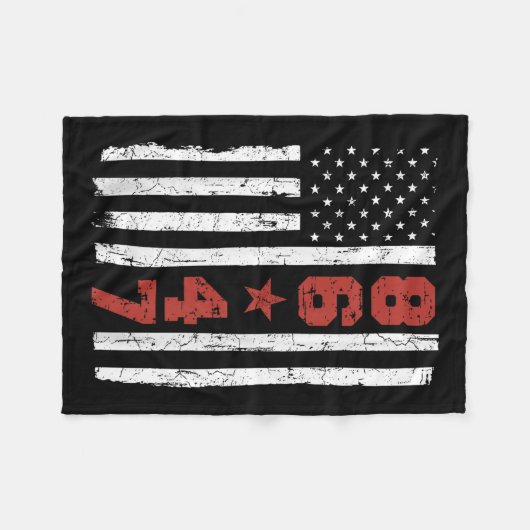Retro  Amerikaanse vlag 86 47 Fleece Deken (Voorkant (Horizontaal))