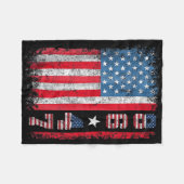 Retro Amerikaanse vlag 86 47 Fleece Deken (Voorkant (Horizontaal))