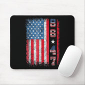Retro Amerikaanse vlag 86 47 Muismat (Met muis)