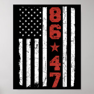 Retro Amerikaanse vlag 86 47 Poster