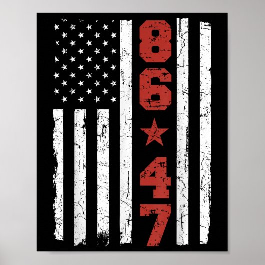 Retro Amerikaanse vlag 86 47 Poster (Voorkant)