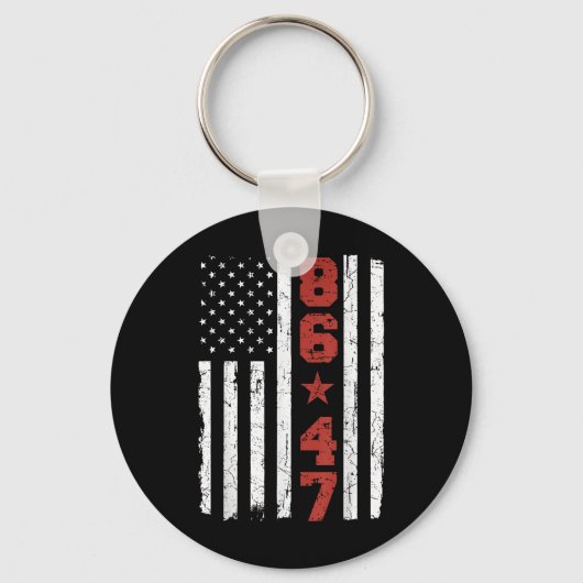 Retro Amerikaanse vlag 86 47 Sleutelhanger (Voorkant)