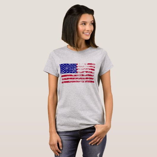 Retro  Amerikaanse vlag, Amerikaanse vlag in nood T-shirt (Voorkant volledig)