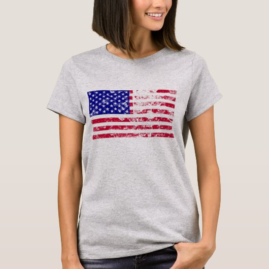 Retro Amerikaanse vlag, Amerikaanse vlag in nood T-shirt (Voorkant)