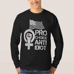 Retro Amerikaanse Vlag Baarmoeder Pro Keuze Femini T-shirt