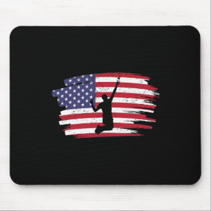 Retro Amerikaanse Vlag Badminton 4 juli Muismat