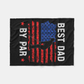 Retro Amerikaanse Vlag Beste Papa Fleece Deken (Voorkant (Horizontaal))