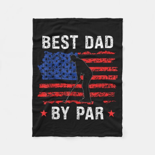 Retro Amerikaanse Vlag Beste Papa Fleece Deken (Voorkant)