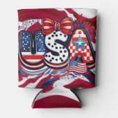 Retro Amerikaanse Vlag Blikje Koeler - Patriottisc (Voorkant)
