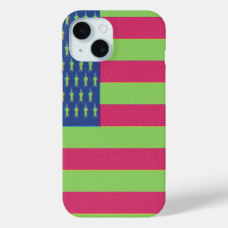 Retro Amerikaanse Vlag iPhone 15 Case
