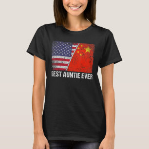 Retro Amerikaanse vlag China vlag beste tante ooit T-shirt