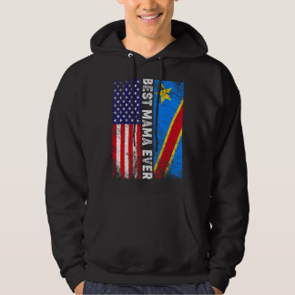 Retro Amerikaanse vlag Congo vlag beste mama ooit Hoodie
