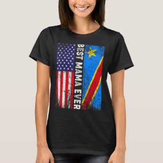 Retro Amerikaanse vlag Congo vlag beste mama ooit T-shirt