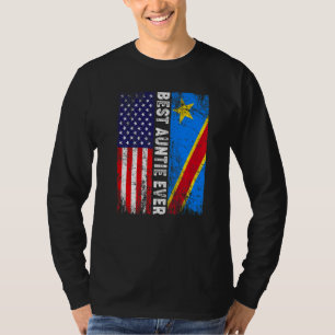 Retro Amerikaanse vlag Congo vlag beste tante ooit T-shirt