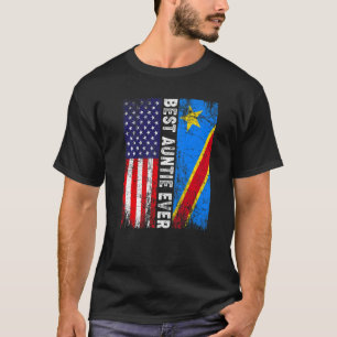 Retro Amerikaanse vlag Congo vlag beste tante ooit T-shirt