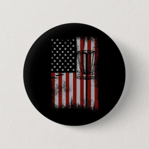 Retro Amerikaanse Vlag Disc Golf Cadeau Voor Manne Ronde Button 5,7 Cm