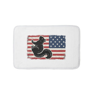 Retro Amerikaanse Vlag Eekhoorn Patriottisch T-shi Badmat