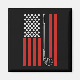 Retro Amerikaanse Vlag Golf Cadeau Voor Golfer Gra Magneet