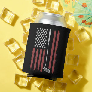 Retro Amerikaanse Vlag Golf Golfer Grappige Golfcl Blikjeskoeler