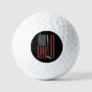 Retro Amerikaanse Vlag Golf Golfer Grappige Golfcl Golfballen