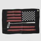 Retro Amerikaanse Vlag Golf Golfer Grappige Golfcl Golfhanddoek (Horizontaal)