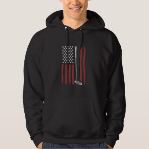 Retro Amerikaanse Vlag Golf Golfer Grappige Golfcl Hoodie