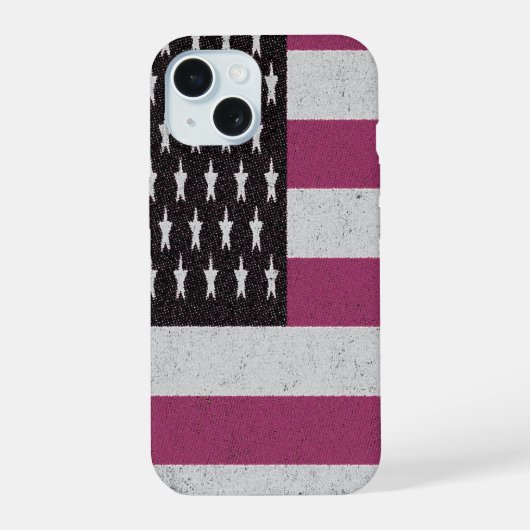 Retro Amerikaanse Vlag iPhone 15 Case (Achterkant)